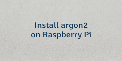 Install argon2 on Raspberry Pi