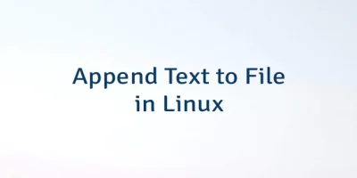Append Text to File in Linux