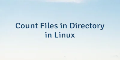 Count Files in Directory in Linux