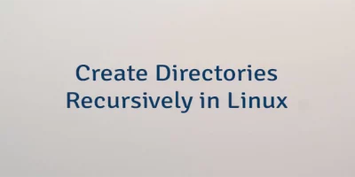 Create Directories Recursively in Linux