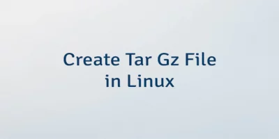 Create Tar Gz File in Linux