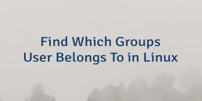 Find Which Groups User Belongs To in Linux