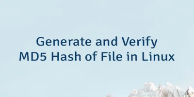 Generate and Verify MD5 Hash of File in Linux