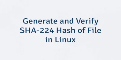 Generate and Verify SHA-224 Hash of File in Linux