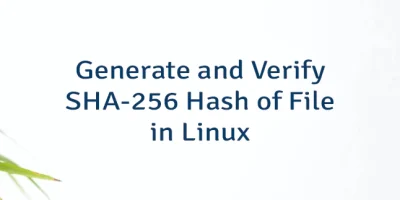 Generate and Verify SHA-256 Hash of File in Linux