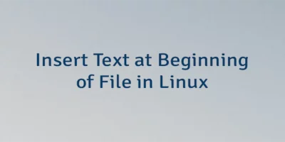 Insert Text at Beginning of File in Linux