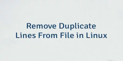 Remove Duplicate Lines From File in Linux