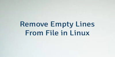 Remove Empty Lines From File in Linux