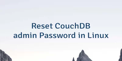 Reset CouchDB admin Password in Linux