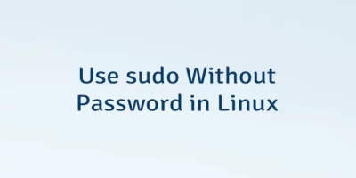 Use sudo Without Password in Linux