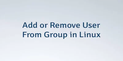 Add or Remove User From Group in Linux