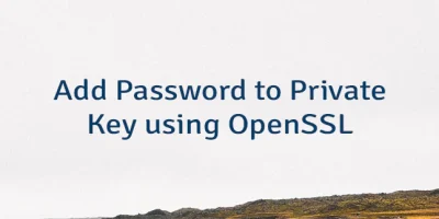 Add Password to Private Key using OpenSSL