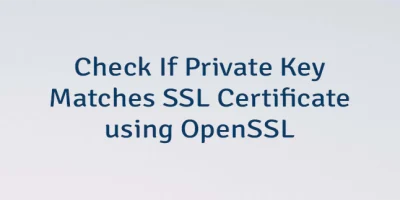 Check If Private Key Matches SSL Certificate using OpenSSL