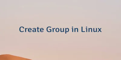 Create Group in Linux