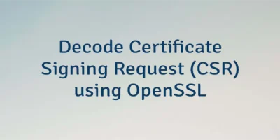 Decode Certificate Signing Request (CSR) using OpenSSL