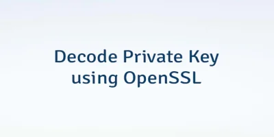 Decode Private Key using OpenSSL