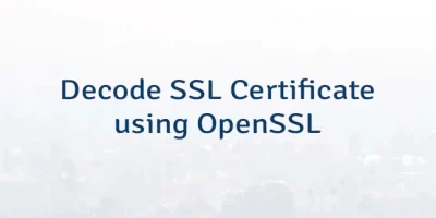 Decode SSL Certificate using OpenSSL