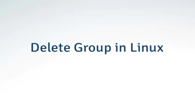 Delete Group in Linux