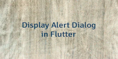 Display Alert Dialog in Flutter