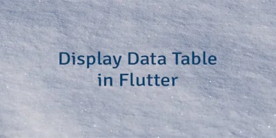 Display Data Table in Flutter