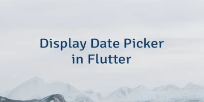 Display Date Picker in Flutter
