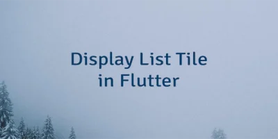Display List Tile in Flutter