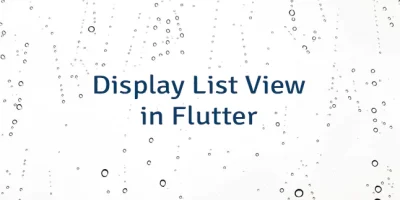 Display List View in Flutter