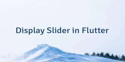 Display Slider in Flutter