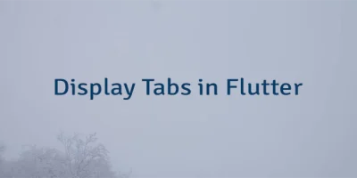 Display Tabs in Flutter