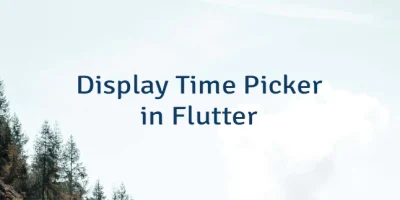 Display Time Picker in Flutter