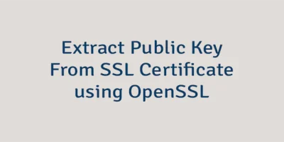 Extract Public Key From SSL Certificate using OpenSSL