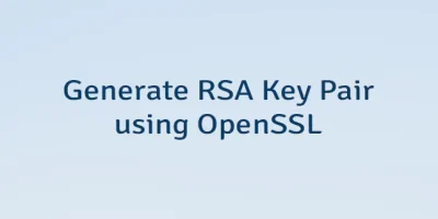 Generate RSA Key Pair using OpenSSL