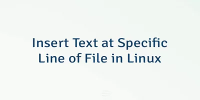 Insert Text at Specific Line of File in Linux