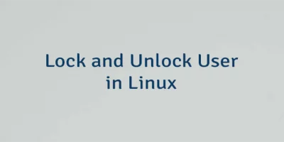 Lock and Unlock User in Linux
