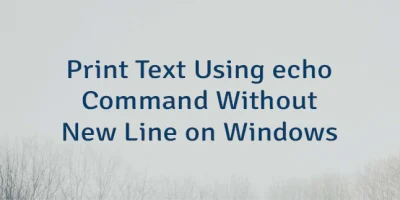 Print Text Using echo Command Without New Line on Windows