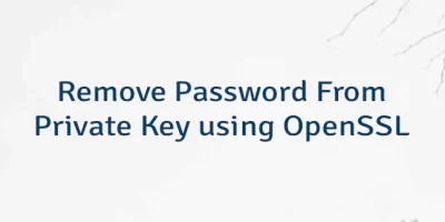 Remove Password From Private Key using OpenSSL