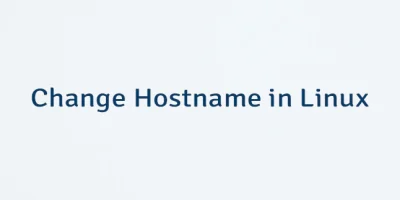 Change Hostname in Linux