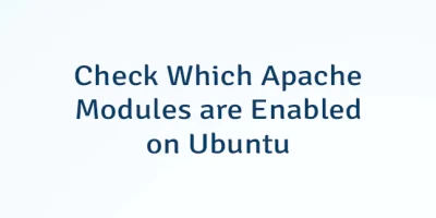 Check Which Apache Modules are Enabled on Ubuntu