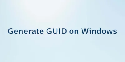 Generate GUID on Windows