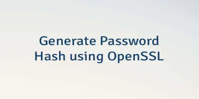 Generate Password Hash using OpenSSL