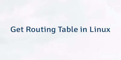 Get Routing Table in Linux