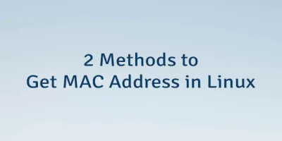 2 Methods to Get MAC Address in Linux