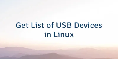 Get List of USB Devices in Linux