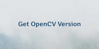 Get OpenCV Version
