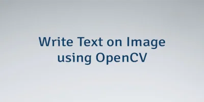 Write Text on Image using OpenCV