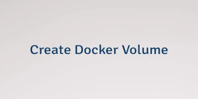 Create Docker Volume