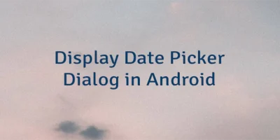 Display Date Picker Dialog in Android