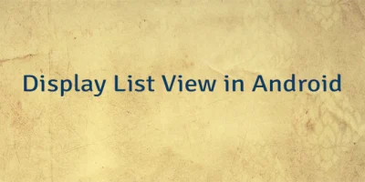 Display List View in Android