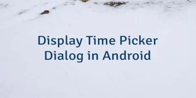 Display Time Picker Dialog in Android