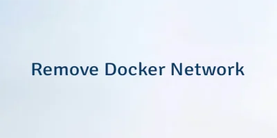 Remove Docker Network